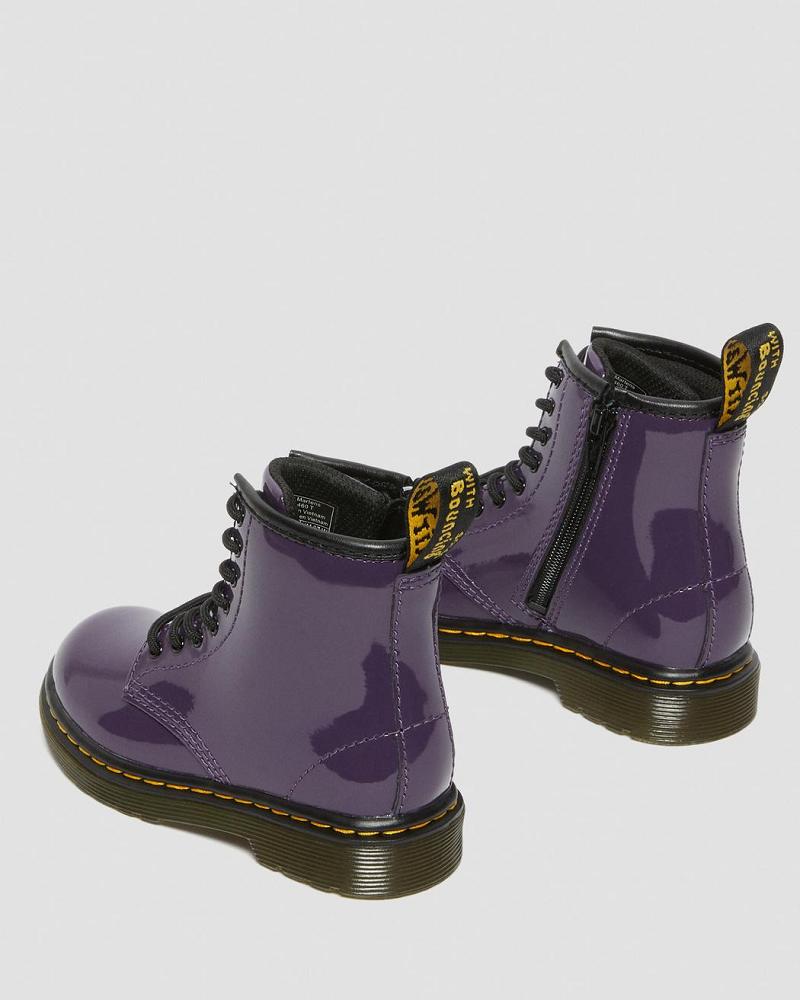 Purple Kids' Dr Martens Toddler 1460 Patent Leather Lace Up Boots | CA 702DFM